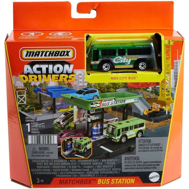 Matchbox Action Drivers Bus Station Playset with Electric Bus, 1