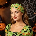 thumbnail image 3 of Textilo Halloween Headbands for Women Wide Head Bands Non Slip Pumpkin Knotted Headband Elastic Spider Web Hair Bands Scarf Turban Head Wraps Workout Hair Accessories, 3 of 3