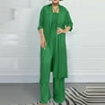 thumbnail image 2 of qolati 2 Piece Mother of The Bride Pantsuits with Jackets Halter Neck Wide Legs Jumpsuits Evneing Party Gown Long Sleeve Open Front Cardigans Matching Wedding Formal Outfit, 2 of 6