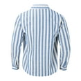 thumbnail image 5 of EHRWE Shirts For Men Male Long Sleeve Lapel Shirt Casual Striped Holiday Cardigan Shirt Tops Classic Fashion, 5 of 5