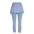 thumbnail image 6 of Yuhangmm Women's Pants, Versatile Knit Capri Pants with Pockets for Everyday Workouts and Travel Cozy Pull-On Skirt-Pants for Tennis Yoga Comfort Light Blue XL, 6 of 6