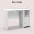 thumbnail image 3 of GOFLAME Modern Computer Desk with Cabinet, Writing Study Desk with Cable Holes & Open Shelf, Laptop PC Desk with Storage, Compact Computer Workstation for Home Office, White, 3 of 9