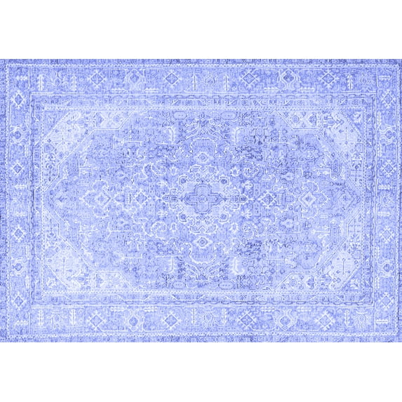 Ahgly Company Indoor Rectangle Persian Blue Traditional Area Rugs, 8' x 10'