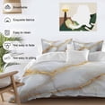 thumbnail image 3 of White Marble Bedding Duvet Cover Set Twin Size 4 Pieces Gold Crack Texture Modern Luxury Decor Bedding Set with Zipper Closure, 1 Comforter Cover 68x86 Inches 1 Flat Sheet & 2 Pillow Cases, 3 of 7