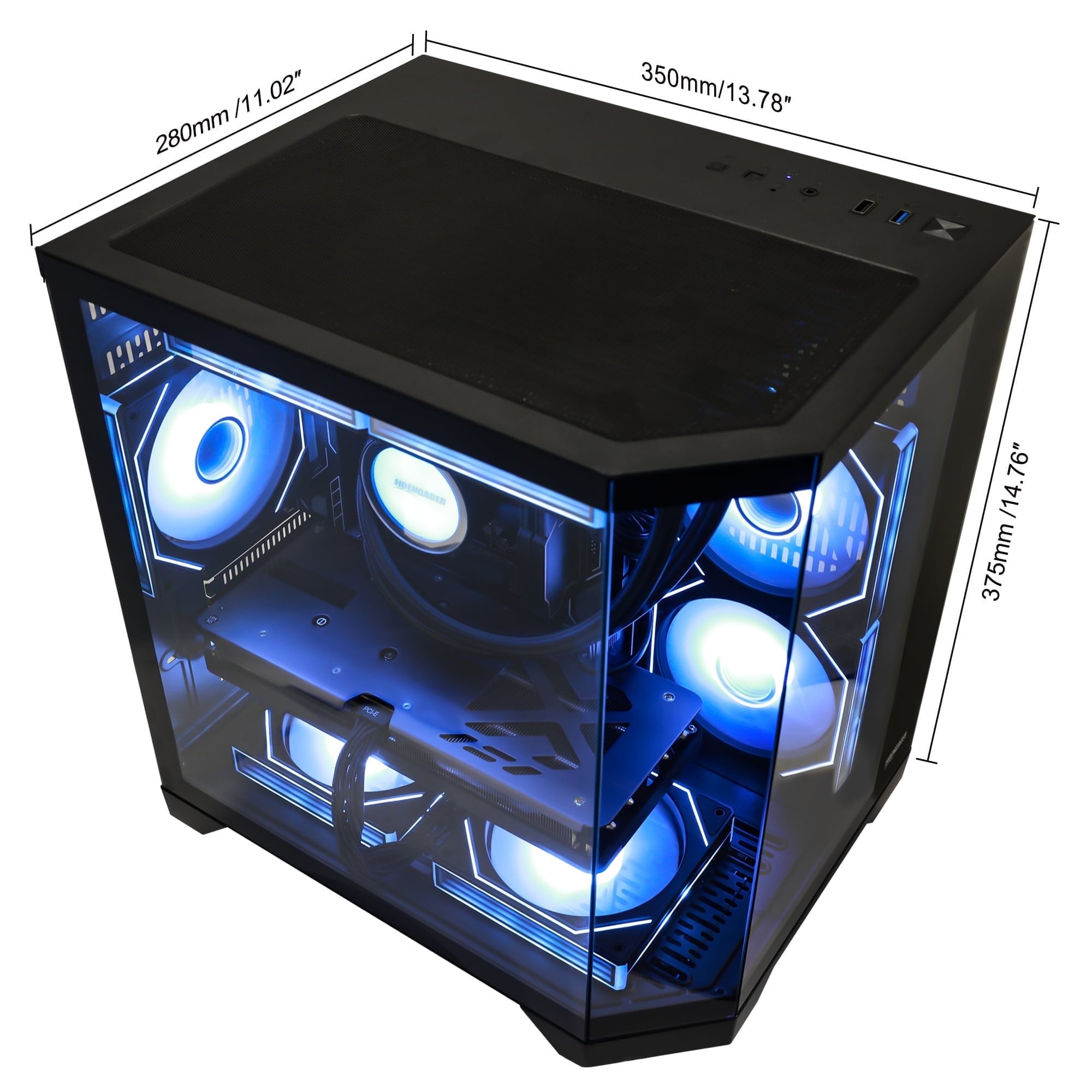 Hoengager Gaming PC AMD Ryzen 7 7800X3D 8-Core 4.2 GHz, RTX 5060 8GB, 32GB DDR5 RAM 6000MHz,1TB PCIe SSD, WIFI&Bluetooth Windows 11