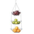 thumbnail image 4 of Xingzhi Hanging Fruit Basket Hangers Stainless Steel Racks Rust-proof Storage Baskets Knotted Demountable Space Saving 3-Layer Rack, 4 of 8