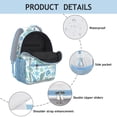 thumbnail image 4 of Ocean-Themed Waterproof Bookbag - Lightweight Daypack with Seahorse & Coral Design, Padded Straps for College Students, 4 of 6