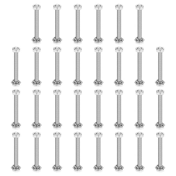 M3 x 30mm 304 Stainless Steel Hex Head Screws Bolts, Nuts, Flat & Lock Washers Assortment Kit, 30 Sets