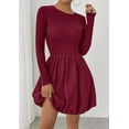 thumbnail image 3 of PRETTYGARDEN Fall Dresses for Women Casual Long Sleeve Bubble Cute Crew Neck A Line Mini Short Dress with Pockets, 3 of 7
