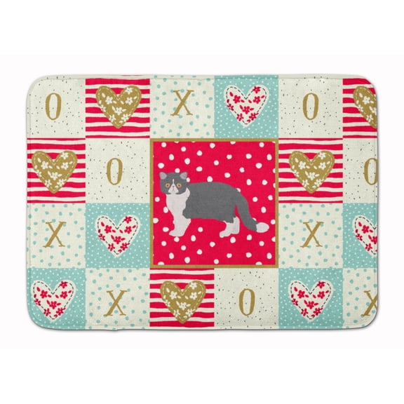 Exotic Shorthair 2 Cat Love Machine Washable Memory Foam Mat Red