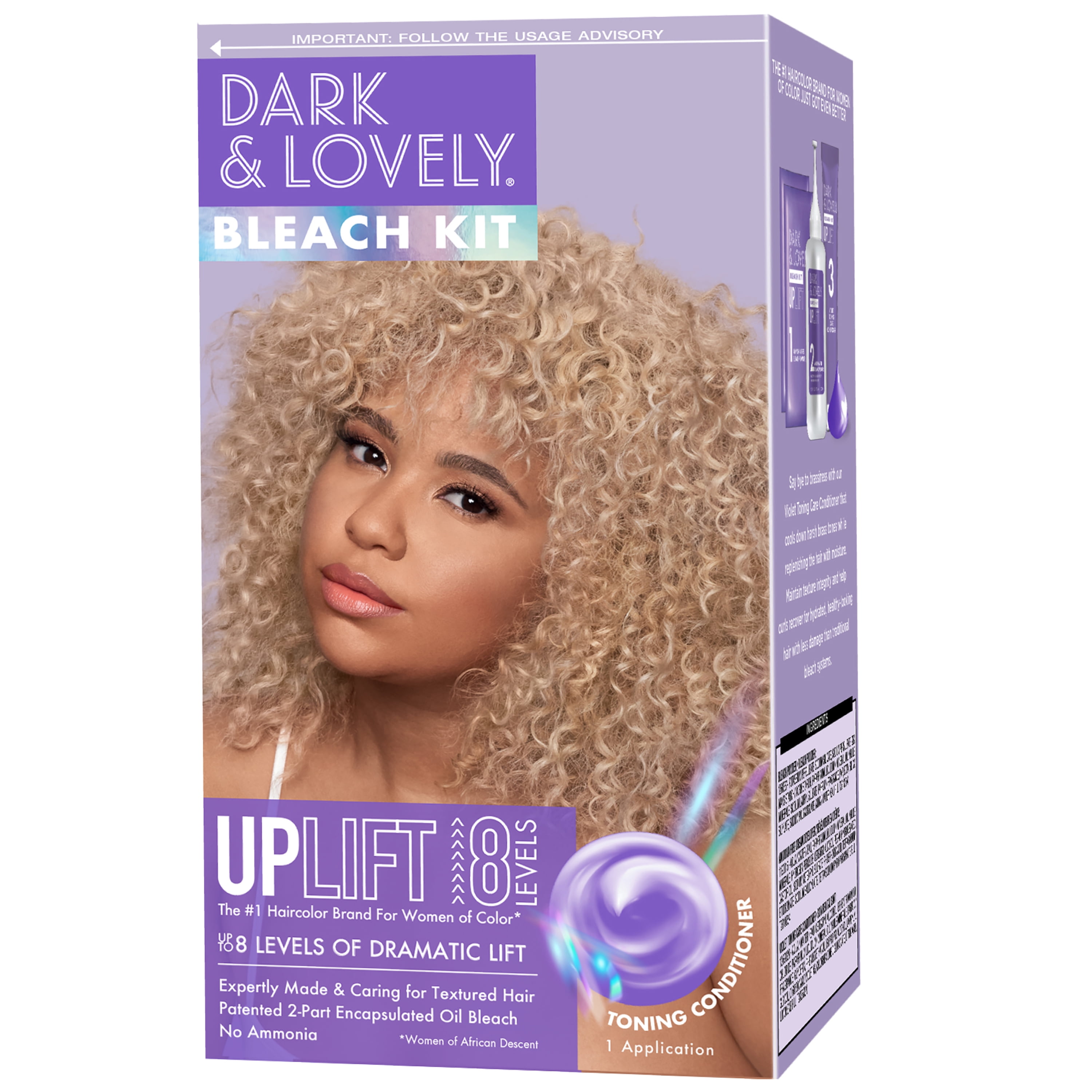 Dark and Lovely Uplift Hair Bleach Kit, Hair Dye, Bleach Blonde - Walmart .com