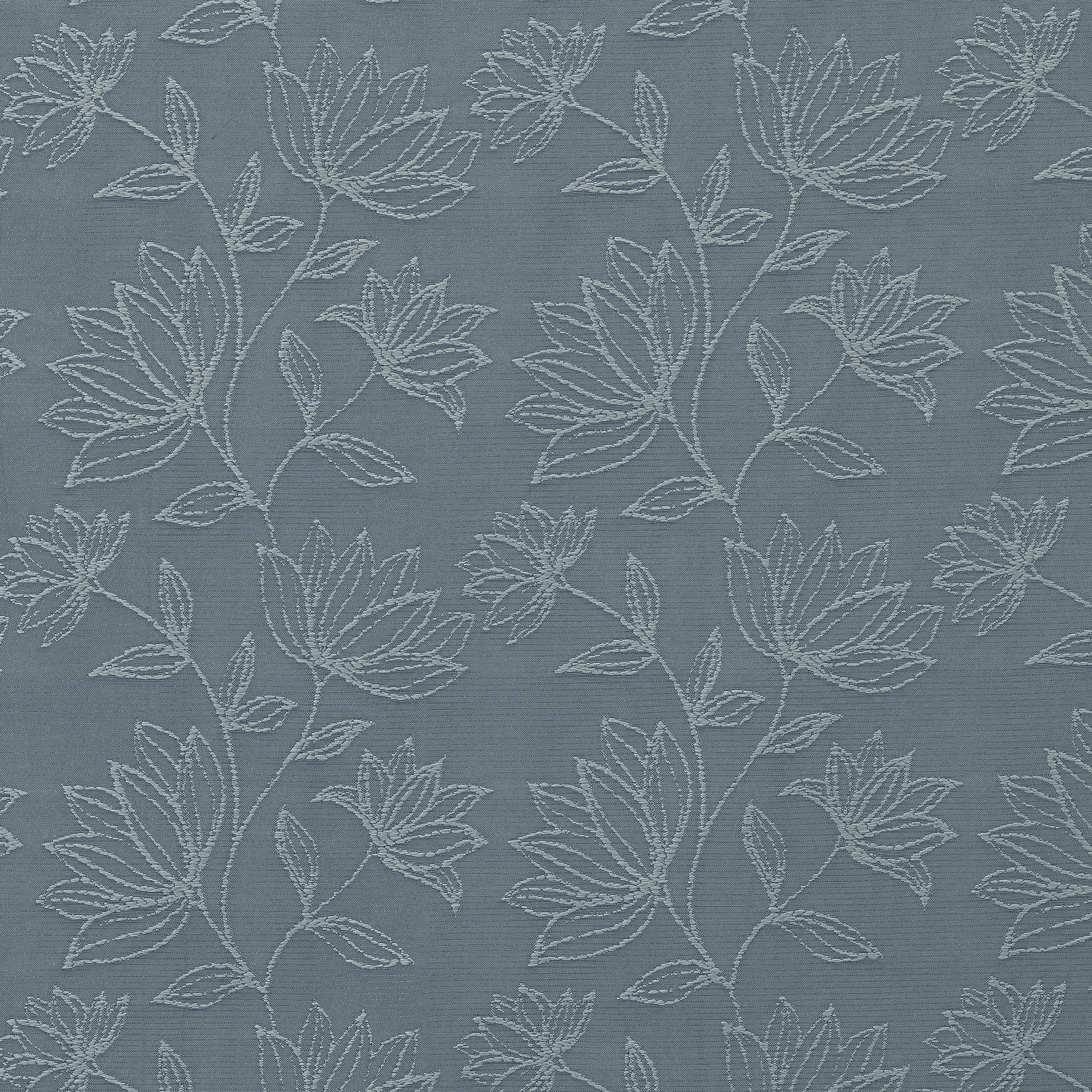 Sun Zero Bronte Floral Jacquard 100% Blackout Rod Pocket Curtain Panel, 50"W X 84"L, Denim Blue