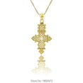 thumbnail image 2 of Colgante de cruz de Etiopía Yashi dorado unisex, 2 of 4