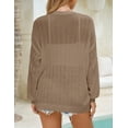 thumbnail image 4 of Women 2024 Lightweight Crochet Cardigan Long Sleeve Open Front Knit Sweater Kimono Cover Up, 4 of 5