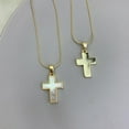 thumbnail image 3 of Pearl Cross Necklace Crucifix Religious Miraculous Medal Choker,Faith Necklace, 3 of 6