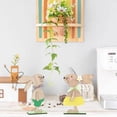 thumbnail image 4 of Decoración de madera del conejito de Pascua, decoración de pie del conejito de Pascua, 2 uds., 4 of 5