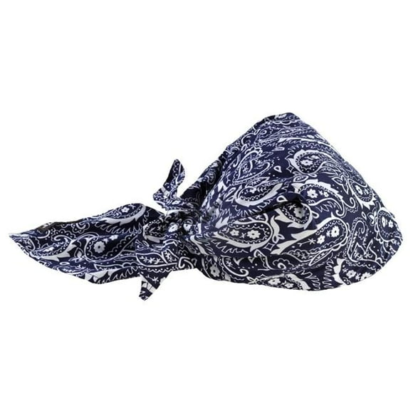 Chill-Its 12584 Evaporative Cooling Triangle Hat with Cooling Towel, Navy Western