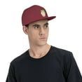 thumbnail image 6 of ZICANCN Bear Friendly Baseball Caps, Trucker Hats for Men And Women, Adjustable Breathable Flat Caps, Dark Red, 6 of 8