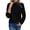 Black, variant on Shirts for Women, Women's Quilted Mock Neck Sweatshirts Button Detail Long Sleeve Textured Casual Loose Fashion Fall Pullover Tops