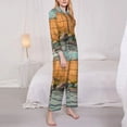 thumbnail image 2 of KLL Tranquil Garden Landscape Print Women's Long Sleeve Pajamas with Pants Sleepwear Loungewear 2 Set-Medium, 2 of 8