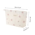 thumbnail image 2 of Unique Bargains 1 Pc Portable Embroidery Rose Makeup Bag Polyester Beige Large, 2 of 5