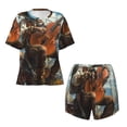 thumbnail image 4 of Lsque Western Guitar Cowboy Women's Short-Sleeved Pajama Set - 2 Piece Soft and Lightweight Sleepwear Set-3X-Large, 4 of 9
