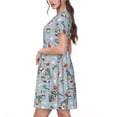 thumbnail image 2 of Balery Winter Gnome And Snowman Vestidos sueltos de manga corta para mujer, vestidos de verano 2025, vestidos casuales de corte A con vuelo., 2 of 6