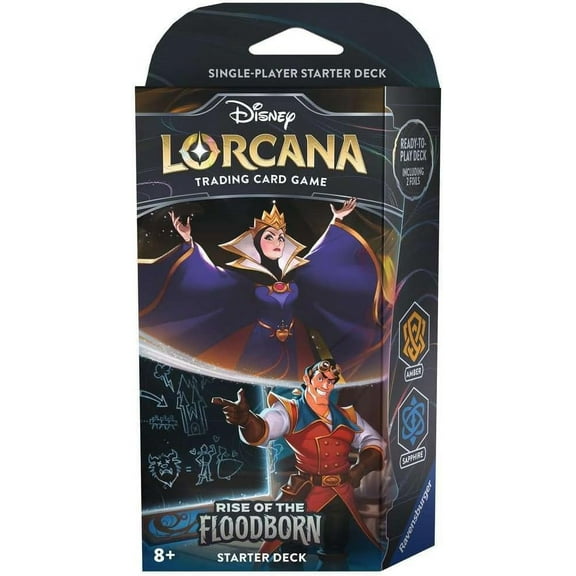 Ravensburger Disney Lorcana: Rise of The Floodborn TCG Starter Deck Amber & Sapphire Evil Queen