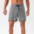 thumbnail image 6 of DPTALR Men's Solid Color Lightweight Breathable Sports Casual Running Outdoor Hiking Drawstring Shorts with Pockets,Dark Gray,Big and Tall Men M, 6 of 7