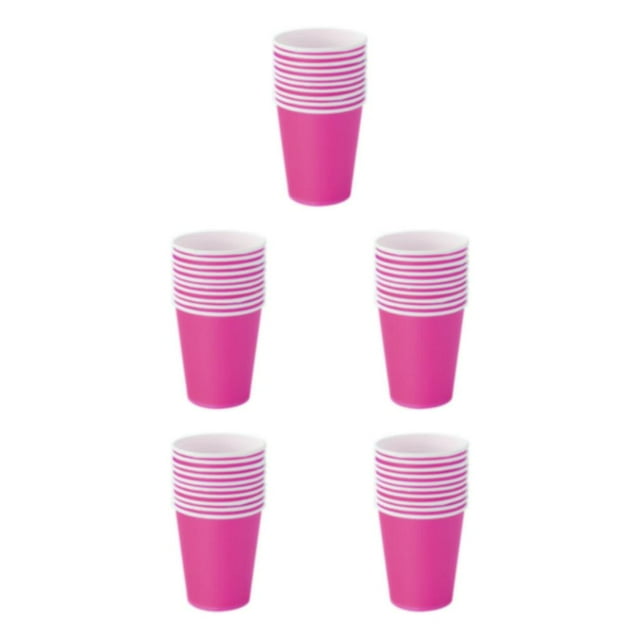 Guardoinrt 50pieces Disposable Cups For Coffee Lovers Vibrant Colors Tear-resistant Food Grade Party Paper Cups rose red 5Set