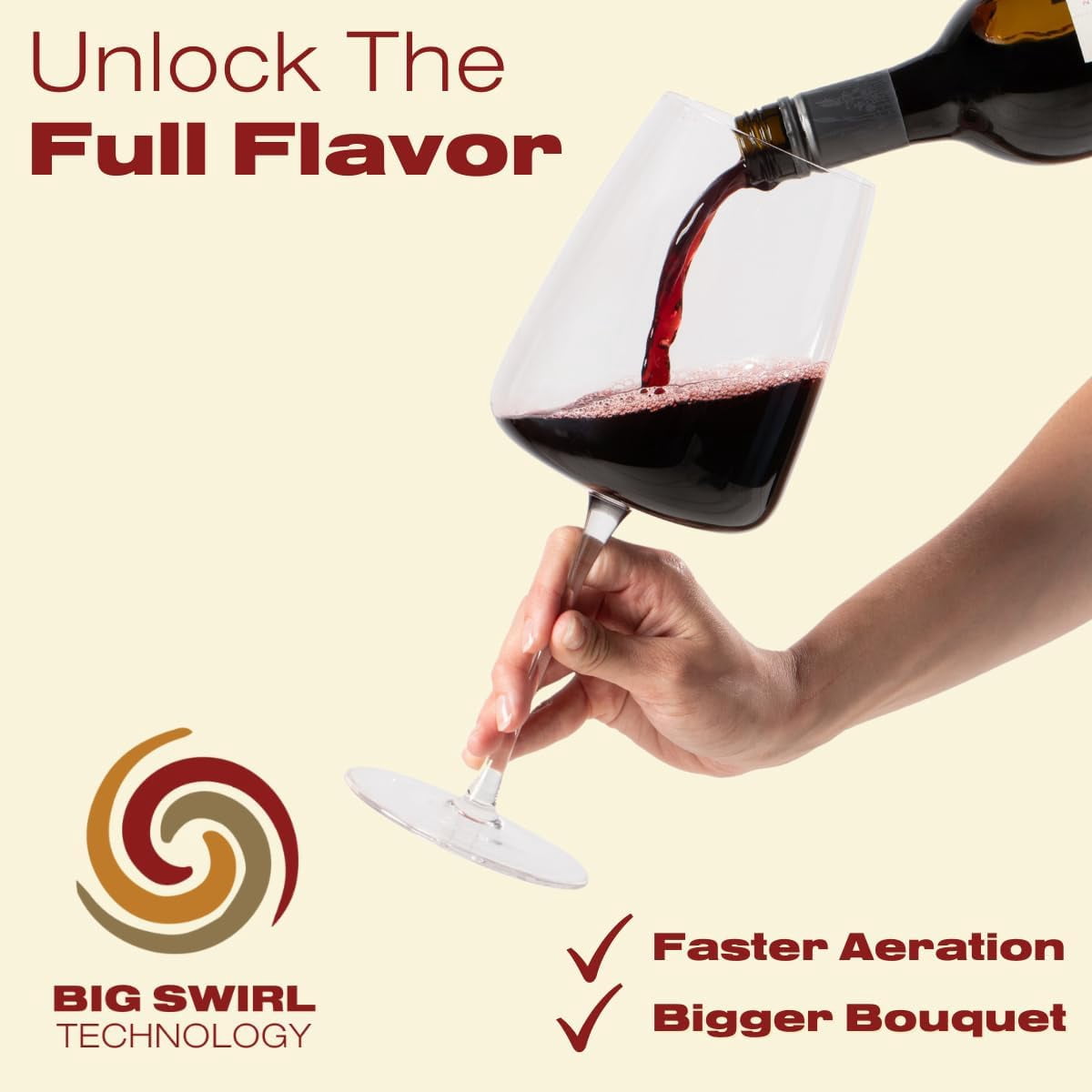 Goliath Crystal Wine Glasses Set of 2 - Premium Full Bottle Giant Wine Glass (39 oz)