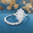 thumbnail image 3 of Silvago Jewel Oval 2 Ct Round Cut Diamond Ring - 14K White Gold Over Solitaire Ring - Cluster Engagement Wedding Toi Et Moi Ring - Causal Daily Wear Ring For Women's - Bridal Ring Sets for Women's, 3 of 8