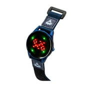 Wonder Nation Boys Round LED Dial Shark Print Velcro Kids Digital Watch، Blue