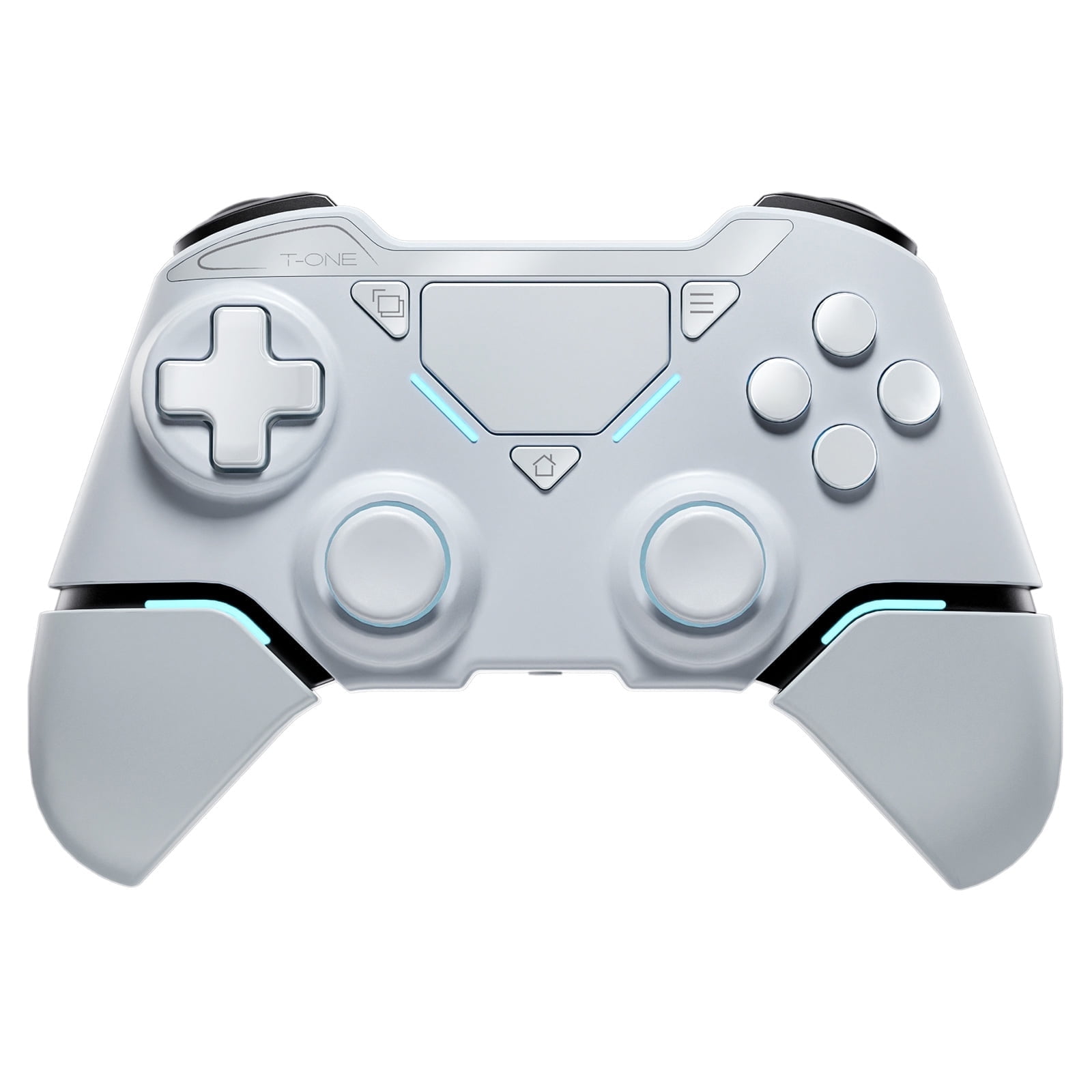 Wireles Game Controller for P4/Pro/PC/Slim, Bluetooth Gamepad Remote Joystick with LED Light Turbo/Dual Vibration/6-Axis Motion Sensor, White