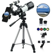 QUNSE 70mm Telescopes for Kids Adults Beginners, 40X-150X Potable Telescope with Adjustable Tripod,Mobile Phone Adapter