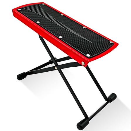 Guitar Foot Stool Height Adjustable Folding Leg Rest Portable Classical Footrest - GFS RED