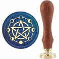thumbnail image 2 of 1Set Moon Wax Seal Stamp Pentagram Vintage Sealing Wax Stamps 30mm Retro Wood Stamp Removable Brass Head, 2 of 8