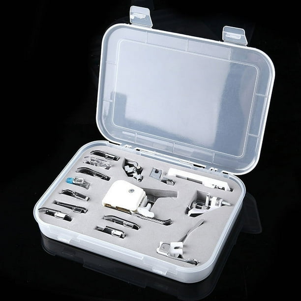 Kit de 15 prensatelas para máquina de coser de caña baja | Juego de prensatelas para máquina de coser móvil, prensatelas para cremalleras, prensatelas para ojales y prensatelas para acolchado |