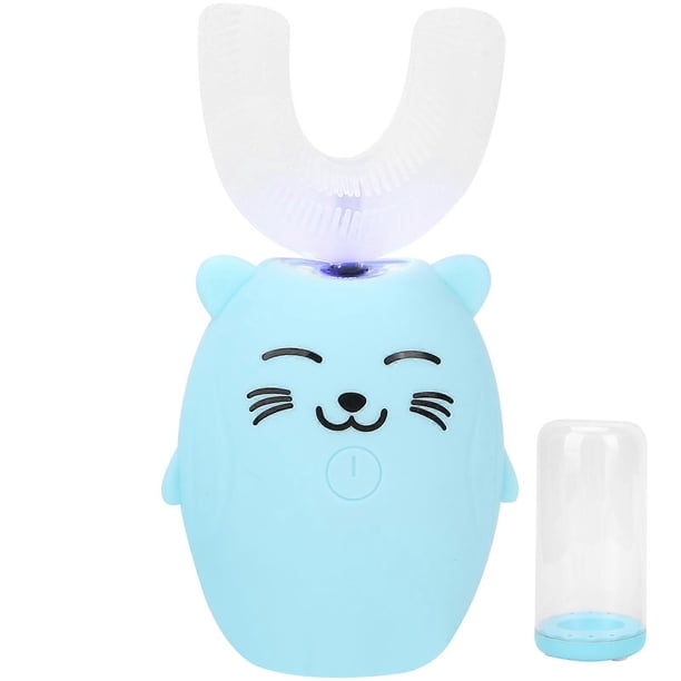 U Shaped Automatic Electric Toothbrush Children Sonic Toothbrush Waterproof Oral CleanerBlue 2-6 Years Old
