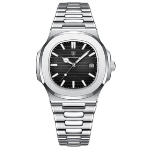 Poedagar Men's Rose Gold Stainless Steel Sports Watch