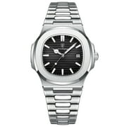Poedagar Men Watch Rose Gold Quartz Stainless Steel Sports Waterproof Luminous Date Fashion Watches