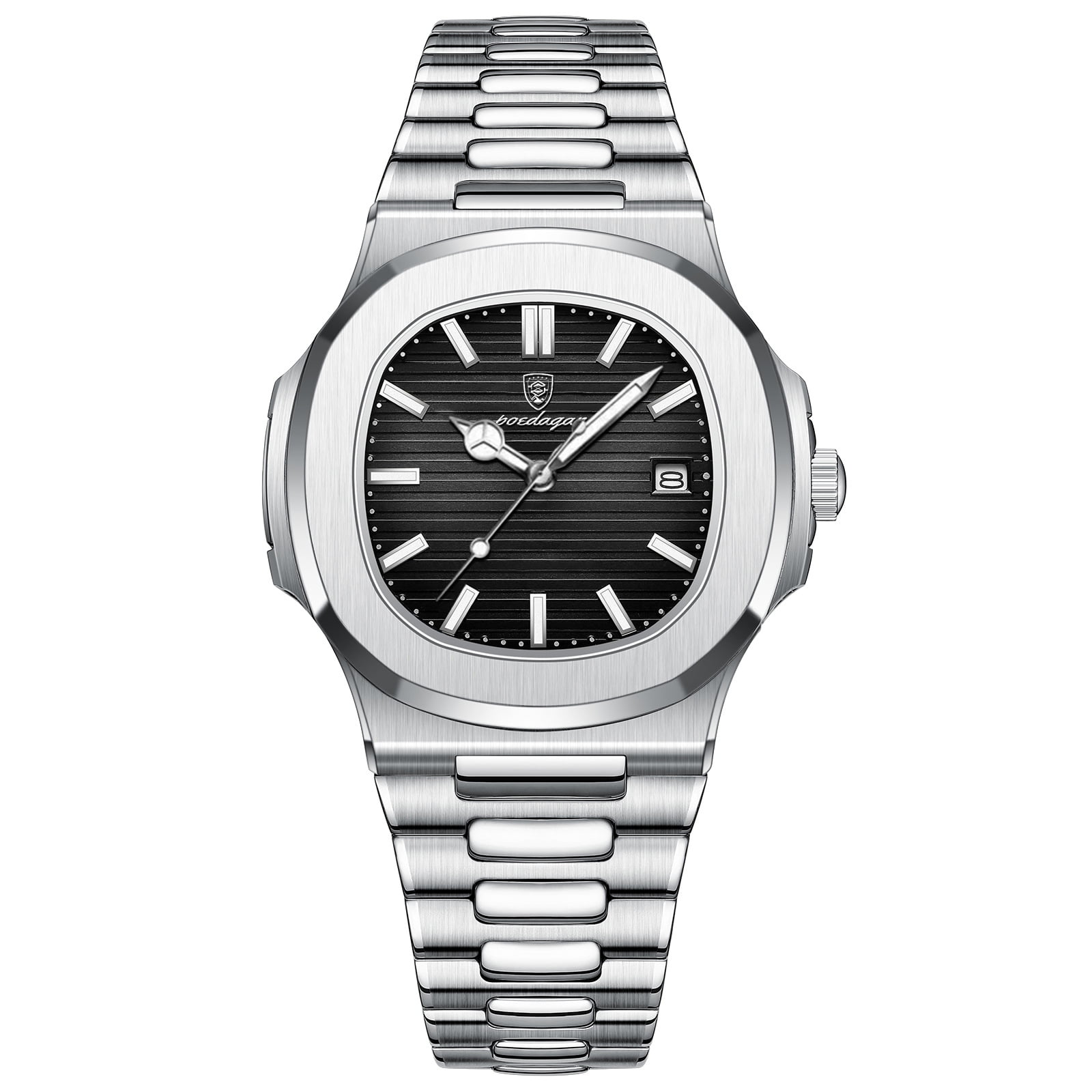 Poedagar Men Watch Rose Gold Quartz Stainless Steel Sports Waterproof Luminous Date Fashion Watches