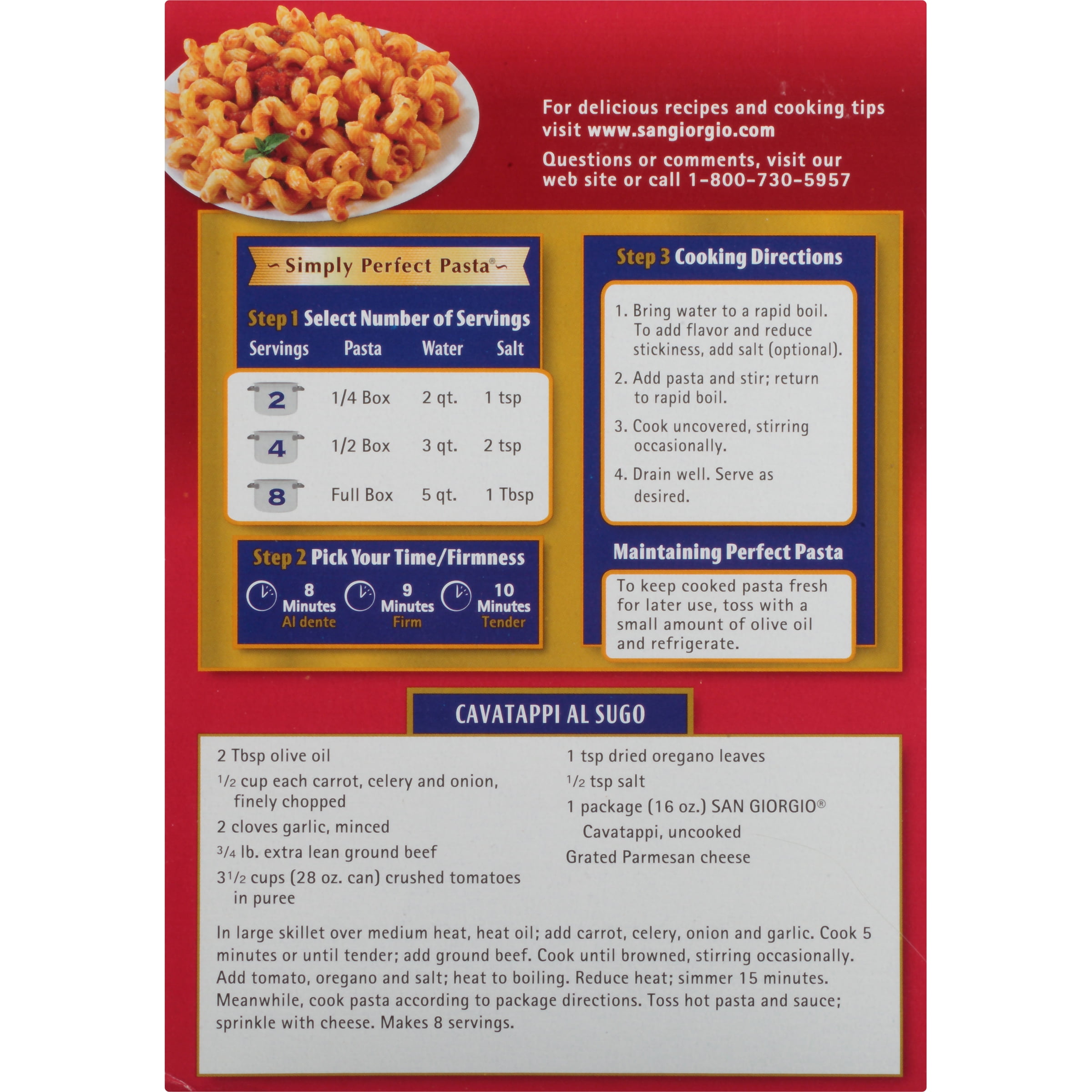 San Giorgio Pasta Cavatappi 16 oz. Box