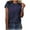Navy, variant on Fesfesfes Athletic Tops for Women's Fashion Summer Round Neck Leisure Short Sleeve Printing Tops Womens Blouses M(US:6)