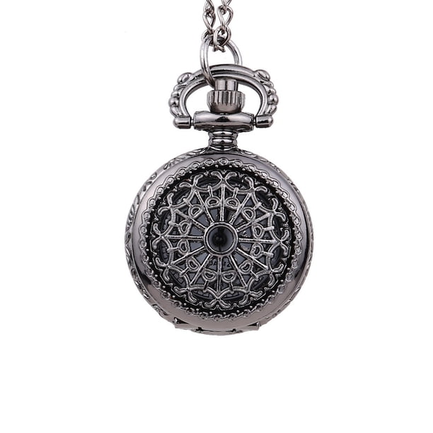 Reloj de bolsillo pequeño de cuarzo con esfera redonda vintage, reloj de bolsillo clásico con escala romana, reloj de bolsillo