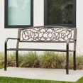 thumbnail image 7 of Belleze 50" Blossoming Garden Decorative Patio Park Bench, Bronze, 7 of 7