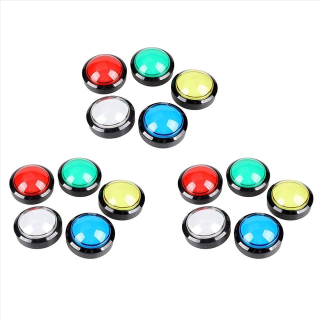 15 Botones de Arcade, de 60 mm BotóN Pulsador LED de 2,36 Pulgadas con Microinterruptor para Consola de Videojuegos de MáQuina Arcade