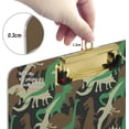thumbnail image 4 of FMSHPON Camouflage Dinosaur Vintage Clipboard Hardboard Wood Nursing Clip Board and Pull for Standard A4 Letter 13x9 inches, 4 of 8