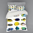 thumbnail image 2 of Ambesonne Fish Bedding Set 3 Pcs, Collage of Sea Animals, Twin XL, Multicolor, 2 of 3