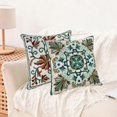 thumbnail image 1 of Funda de almohada con bordados florales 45x45cm - Funda de cojín de sofá de lino con cremallera invisible, cojín decorativo para salón, 1 of 6